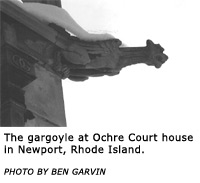 A gargoyle at Ochre Court in Newport, Rhode Island.
